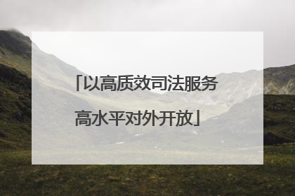 以高质效司法服务高水平对外开放