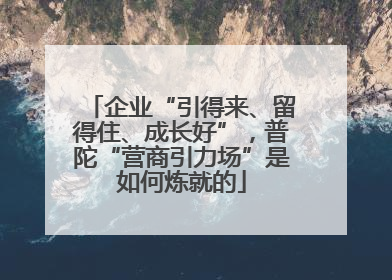 企业“引得来、留得住、成长好”，普陀“营商引力场”是如何炼就的