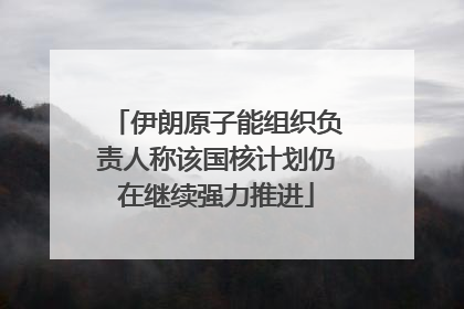 伊朗原子能组织负责人称该国核计划仍在继续强力推进