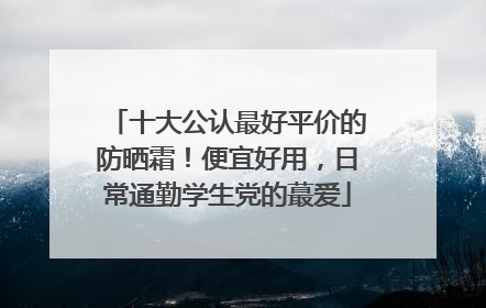 十大公认最好平价的防晒霜！便宜好用，日常通勤学生党的蕞爱