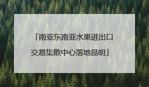 南亚东南亚水果进出口交易集散中心落地昆明