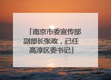 南京市委宣传部副部长张政，已任高淳区委书记