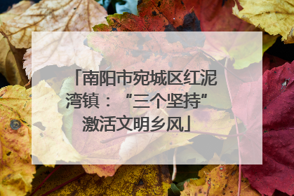 南阳市宛城区红泥湾镇：“三个坚持”激活文明乡风