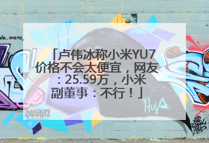 卢伟冰称小米YU7价格不会太便宜，网友：25.59万，小米副董事：不行！