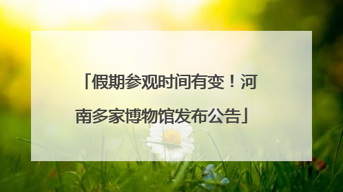 假期参观时间有变！河南多家博物馆发布公告