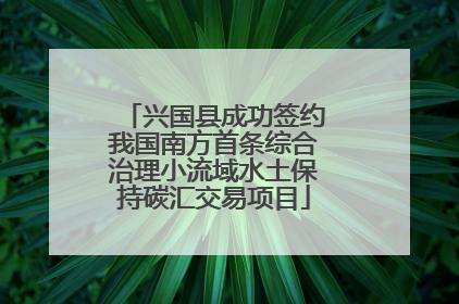 兴国县成功签约我国南方首条综合治理小流域水土保持碳汇交易项目