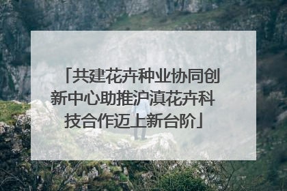 共建花卉种业协同创新中心助推沪滇花卉科技合作迈上新台阶