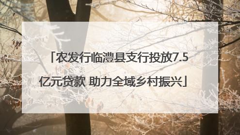 农发行临澧县支行投放7.5亿元贷款 助力全域乡村振兴