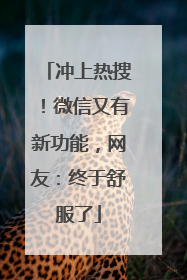 冲上热搜！微信又有新功能，网友：终于舒服了