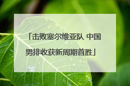 击败塞尔维亚队 中国男排收获新周期首胜