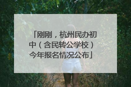 刚刚，杭州民办初中（含民转公学校）今年报名情况公布