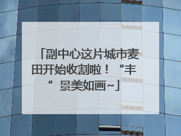 副中心这片城市麦田开始收割啦！“丰”景美如画~