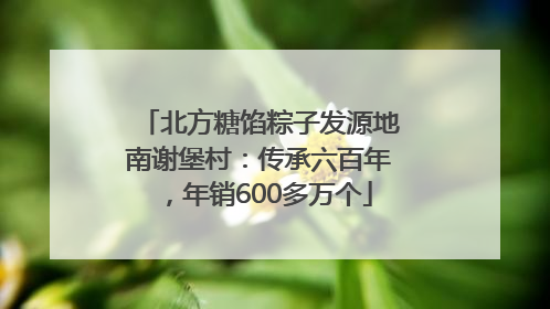 北方糖馅粽子发源地南谢堡村：传承六百年，年销600多万个