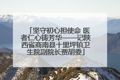 坚守初心担使命 医者仁心铸芳华——记陕西省商南县十里坪镇卫生院副院长贾胡委