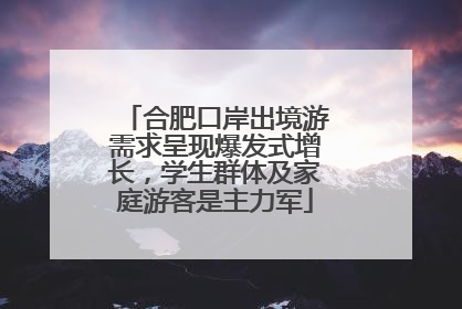 合肥口岸出境游需求呈现爆发式增长，学生群体及家庭游客是主力军