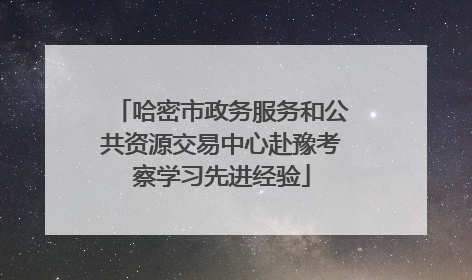 哈密市政务服务和公共资源交易中心赴豫考察学习先进经验