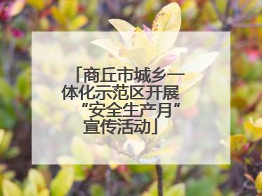 商丘市城乡一体化示范区开展“安全生产月”宣传活动