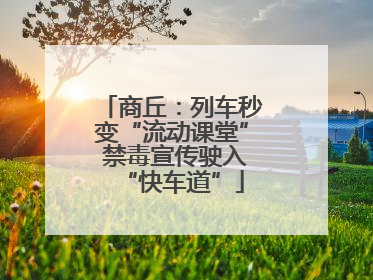 商丘：列车秒变“流动课堂” 禁毒宣传驶入“快车道”