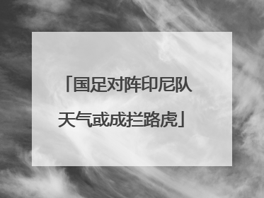 国足对阵印尼队 天气或成拦路虎