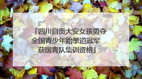 四川自贡大安女孩勇夺全国青少年跆拳道冠军 获国青队集训资格
