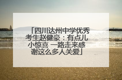 四川达州中学优秀考生赵健豪：有点儿小惊喜 一路走来感谢这么多人关爱