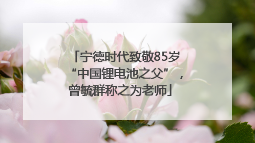 宁德时代致敬85岁“中国锂电池之父”，曾毓群称之为老师