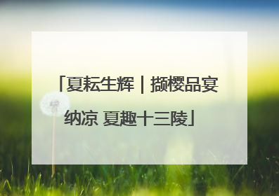 夏耘生辉｜撷樱品宴纳凉 夏趣十三陵