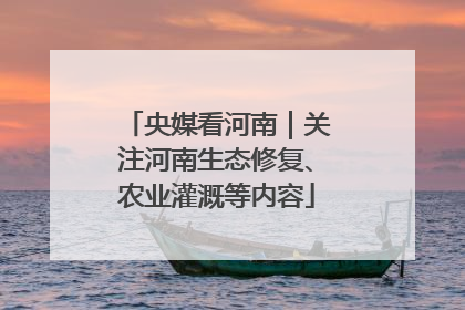 央媒看河南｜关注河南生态修复、农业灌溉等内容