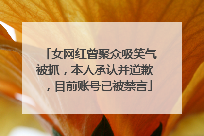 女网红曾聚众吸笑气被抓，本人承认并道歉，目前账号已被禁言