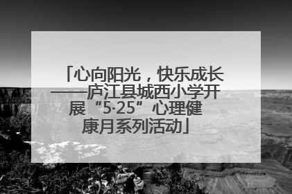 心向阳光，快乐成长——庐江县城西小学开展“5·25”心理健康月系列活动