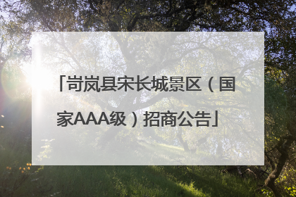 岢岚县宋长城景区（国家AAA级）招商公告