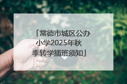 常德市城区公办小学2025年秋季转学插班须知