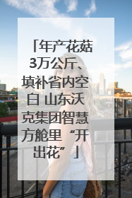 年产花菇3万公斤、填补省内空白 山东沃克集团智慧方舱里“开出花”