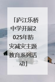 庐江乐桥中学开展2025年防灾减灾主题教育系列活动