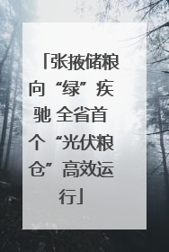张掖储粮向“绿”疾驰 全省首个“光伏粮仓”高效运行