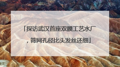 探访武汉首座双膜工艺水厂，筛网孔径比头发丝还细