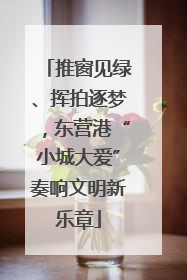 推窗见绿、挥拍逐梦，东营港“小城大爱”奏响文明新乐章