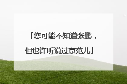 您可能不知道张鹏，但也许听说过京范儿