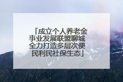 成立个人养老金事业发展联盟聊城全力打造多层次便民利民社保生态