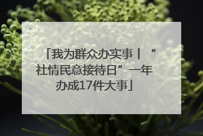 我为群众办实事丨“社情民意接待日”一年办成17件大事