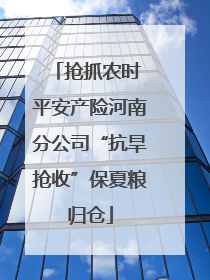 抢抓农时 平安产险河南分公司“抗旱抢收”保夏粮归仓