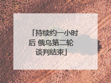 持续约一小时后 俄乌第二轮谈判结束