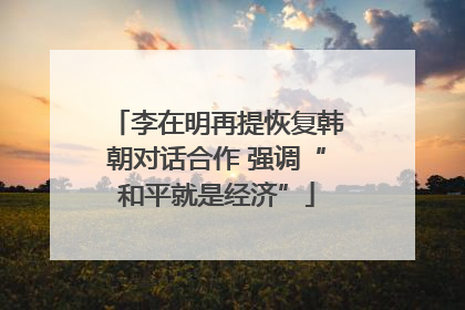 李在明再提恢复韩朝对话合作 强调“和平就是经济”
