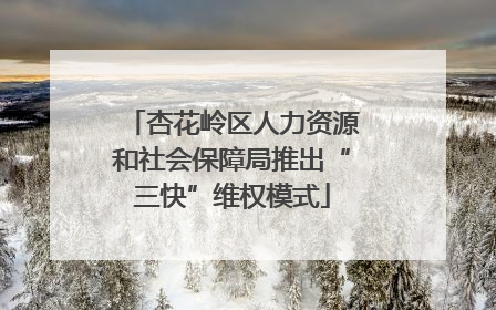 杏花岭区人力资源和社会保障局推出“三快”维权模式