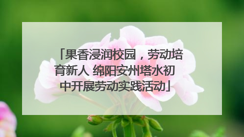 果香浸润校园，劳动培育新人 绵阳安州塔水初中开展劳动实践活动