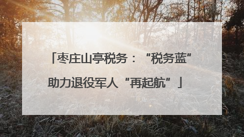 枣庄山亭税务：“税务蓝”助力退役军人“再起航”