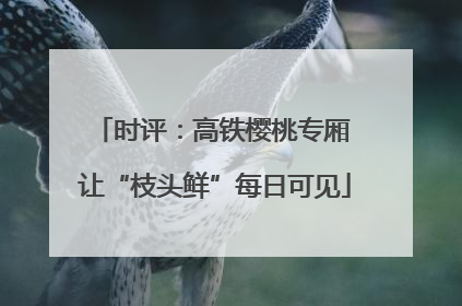 时评：高铁樱桃专厢 让“枝头鲜”每日可见
