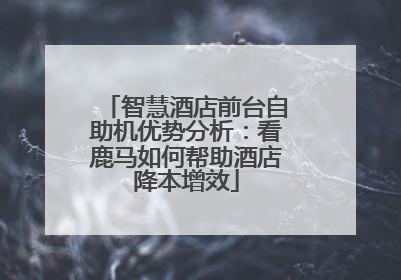 智慧酒店前台自助机优势分析：看鹿马如何帮助酒店降本增效