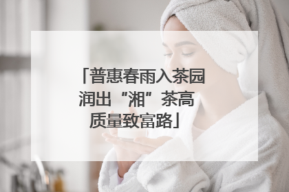 普惠春雨入茶园 润出“湘”茶高质量致富路