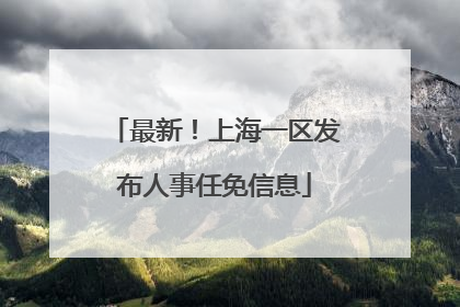 最新！上海一区发布人事任免信息